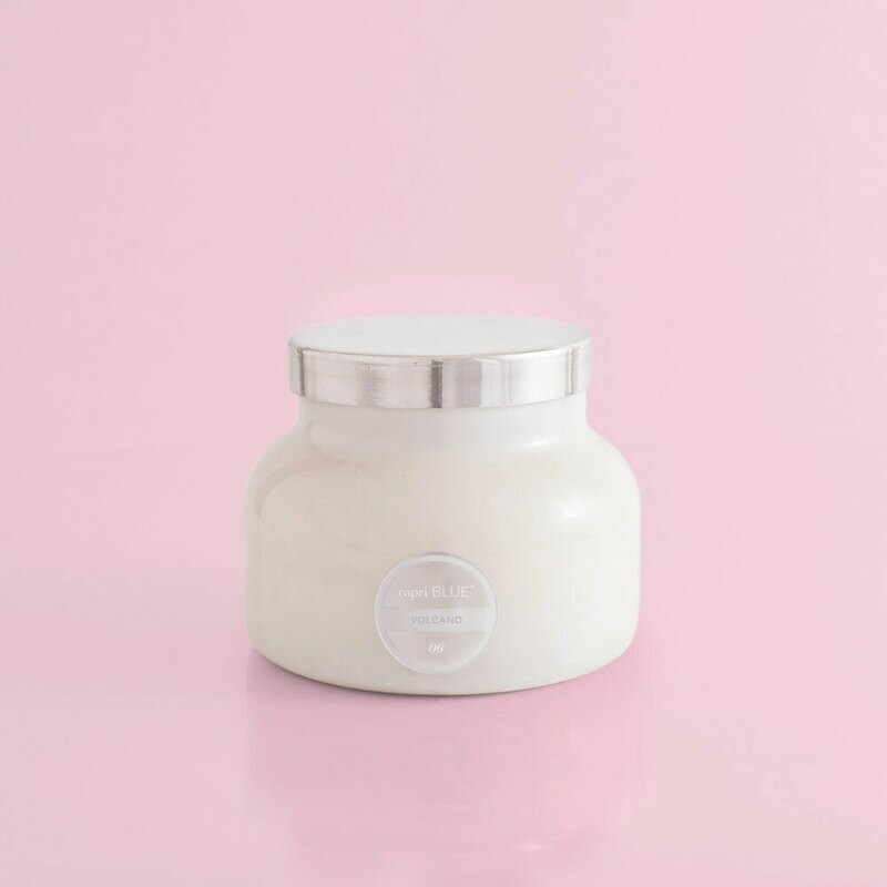 Volcano Signature White Jar Candle
