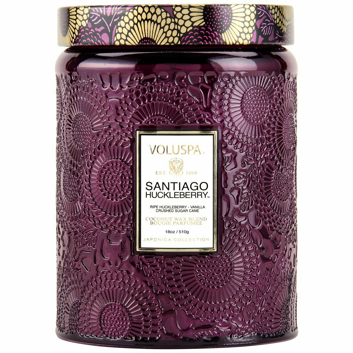 Santiago Huckleberry Large Glass Jar Candle