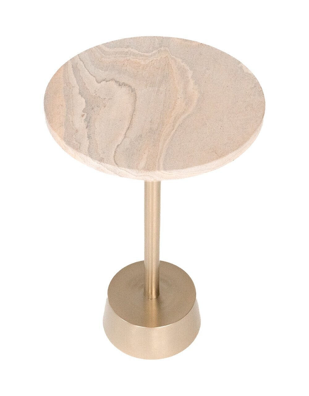 Rainbow Sandstone Gold Metal Side Table