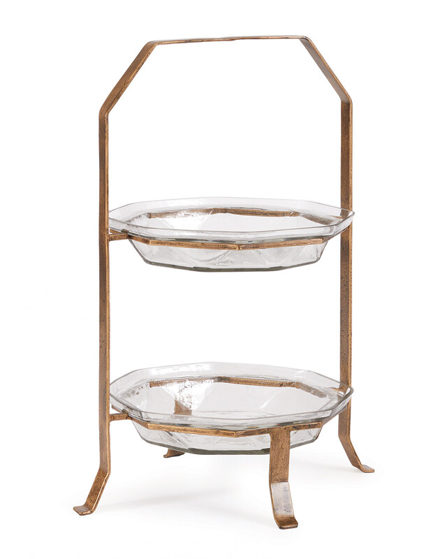 Ilana 2-Tier Glass Serving Tray