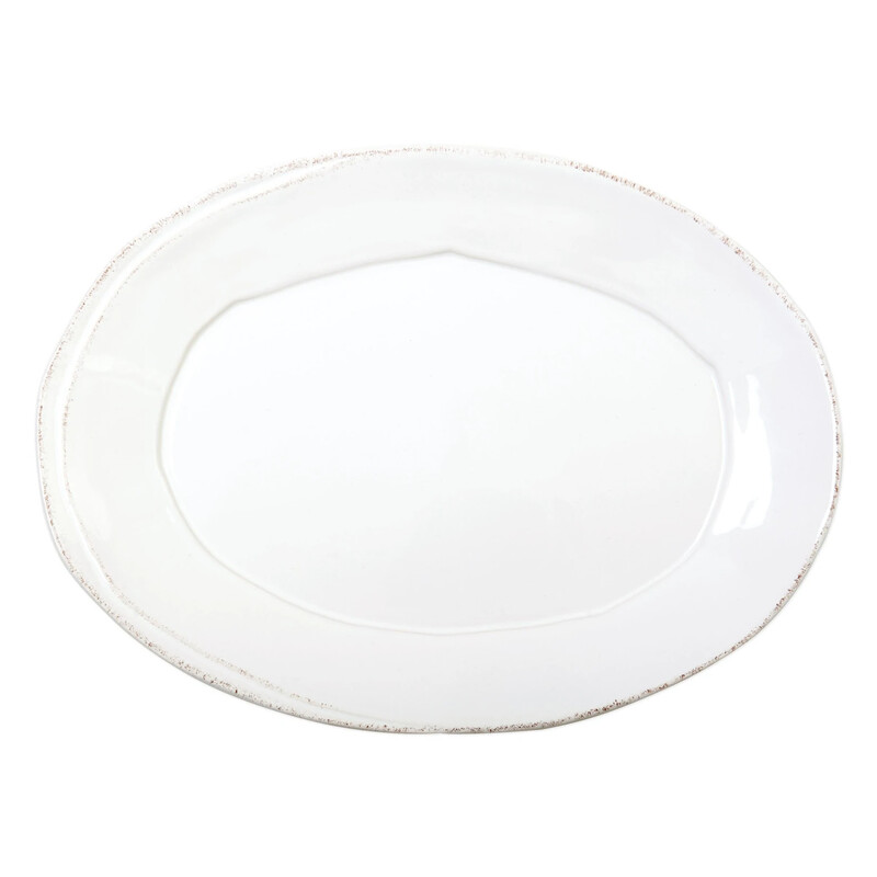 Lastra White Small Oval Platter