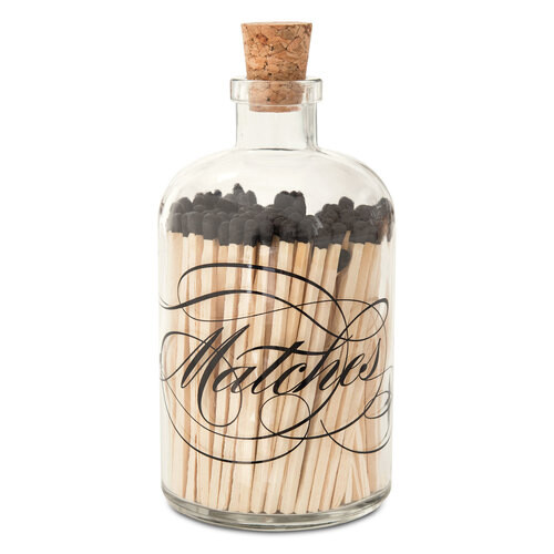 Apothecary Match Jar Large - Calligraphy