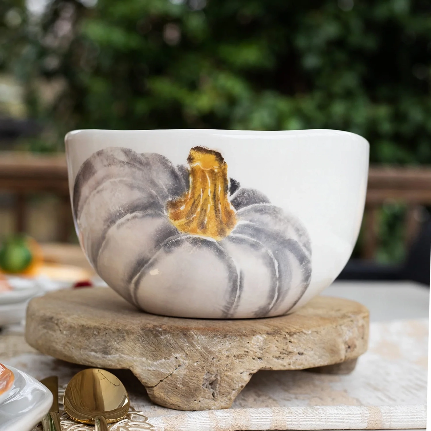 Pumpkins Deep Serving Bowl Small