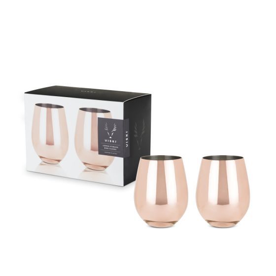 Copper Stemless Wine Glasses