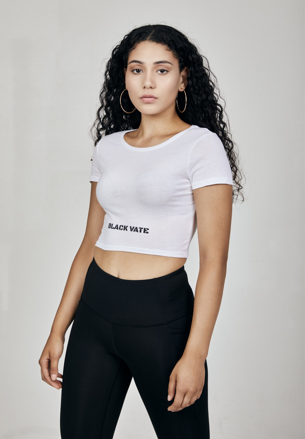 Black Vate Crop Tee