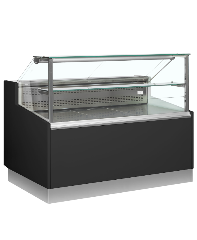 Statische zwarte koeltoonbank 1453 x 973 x 1195