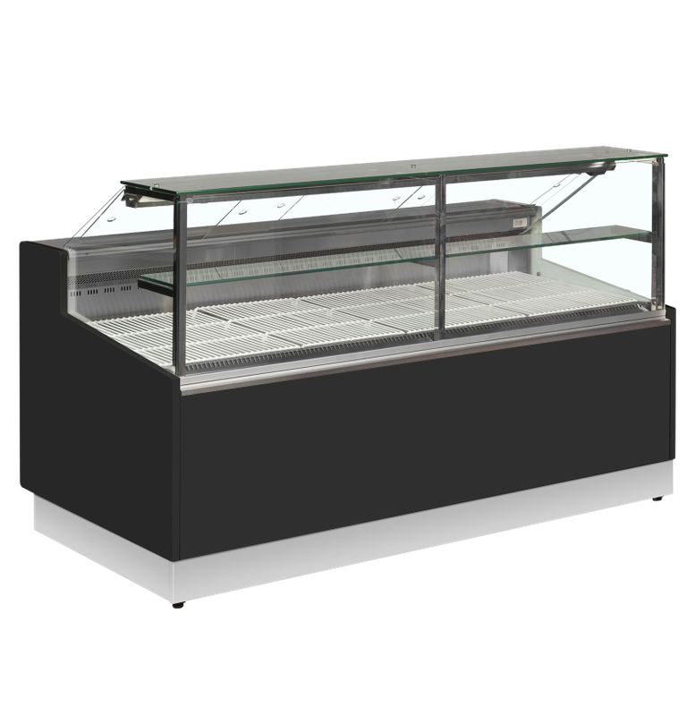 Statische zwarte koeltoonbank 1953 x 973 x 1195