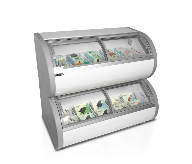 Displayvriezer met twee niveaus 1210 x 790 x 1213