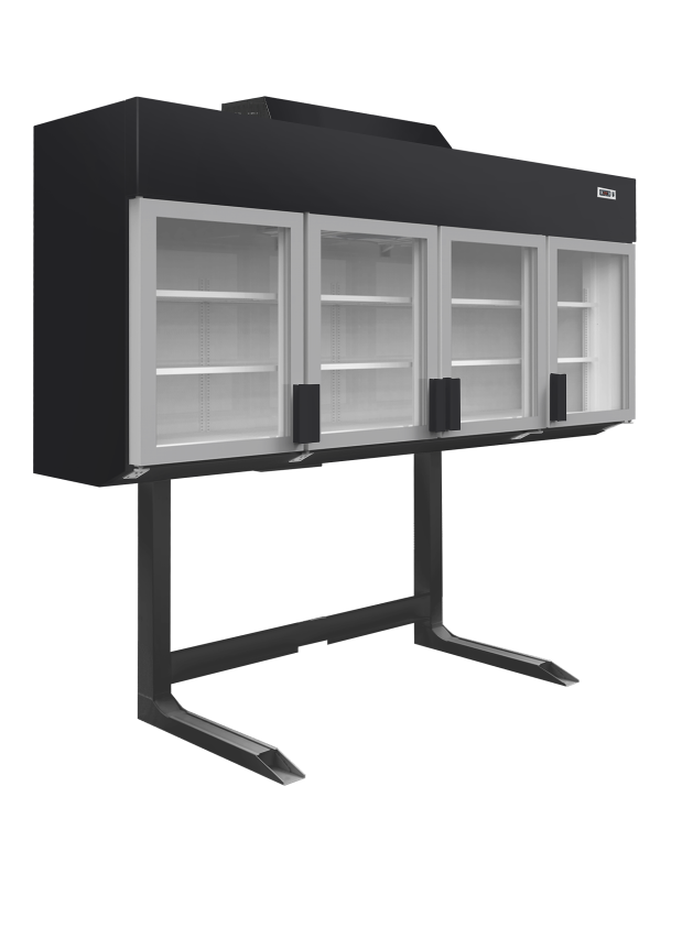 Zwarte supermarktvriezer, wand 2500 x 745 x 2430