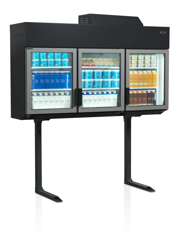 Zwarte supermarktvriezer, wand 1850 x 745 x 2430