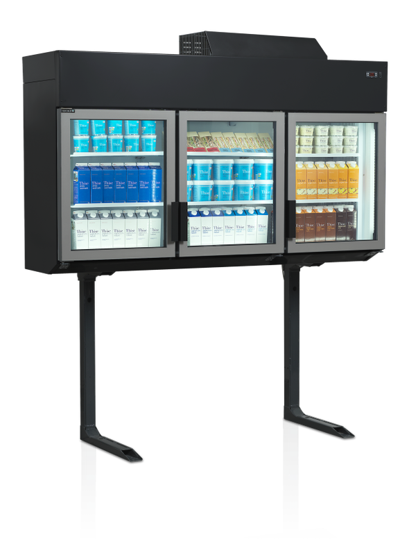 Zwarte supermarktvriezer, wand 1850 x 745 x 2430
