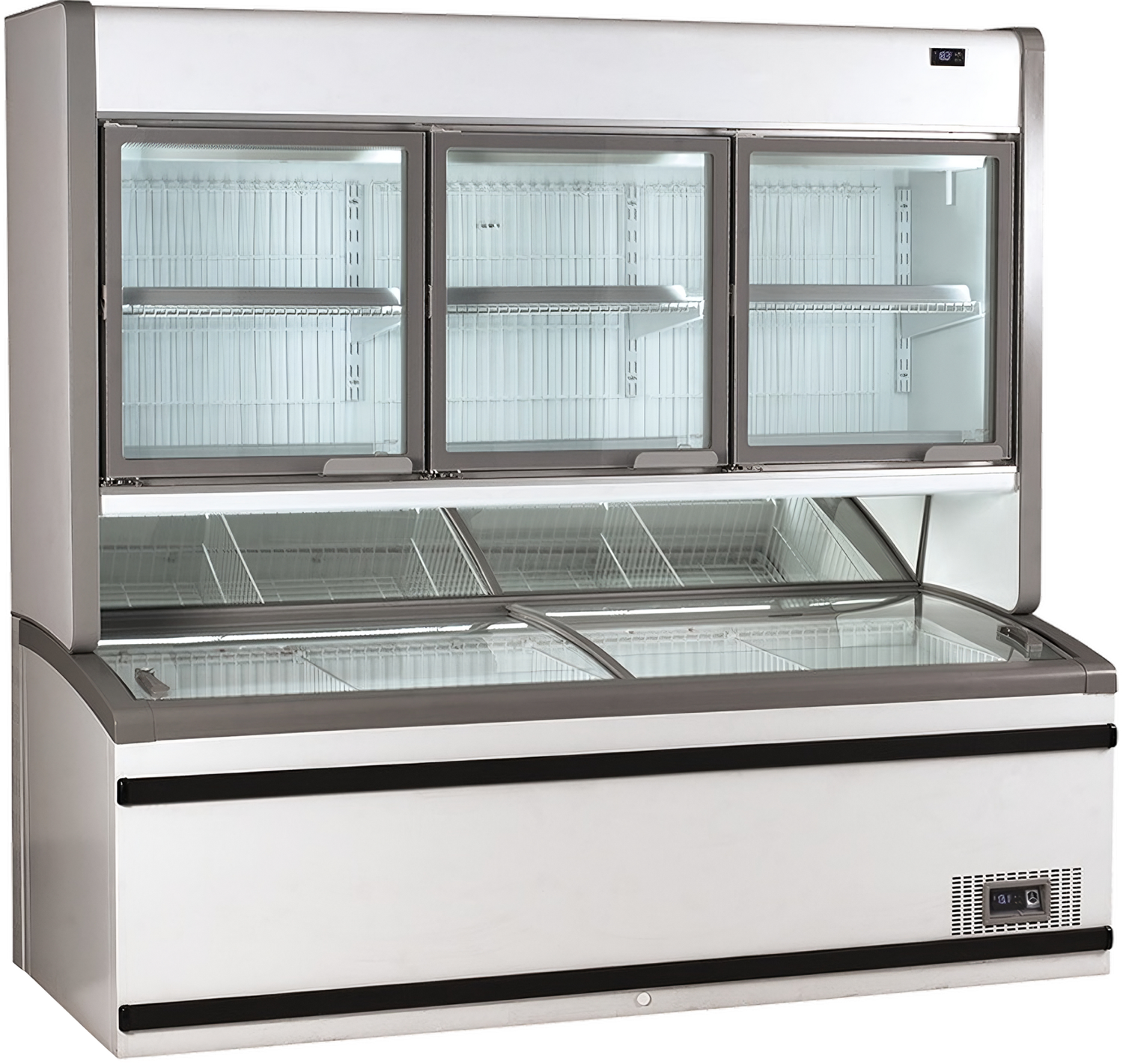 Combi vrieskast glasdeur 2200 x 960 x 2155