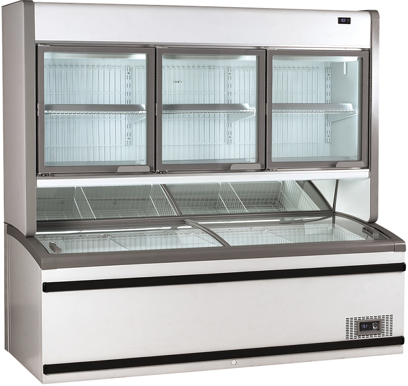 Combi vrieskast glasdeur 2200 x 960 x 2155