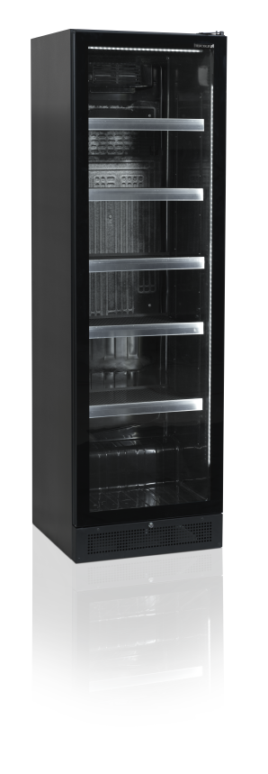 Zwarte displaykoeler 595 x 595 x 1990