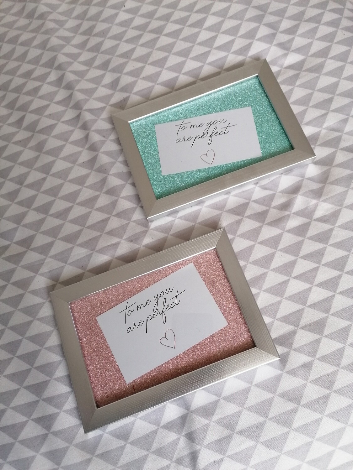 Cadre Pailleté Rose / Bleu
