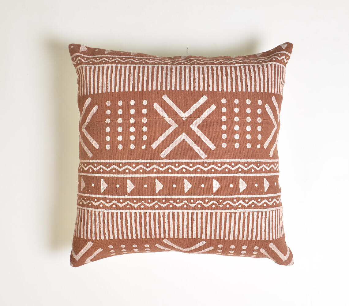 Terracotta Block Printed Kussenhoes