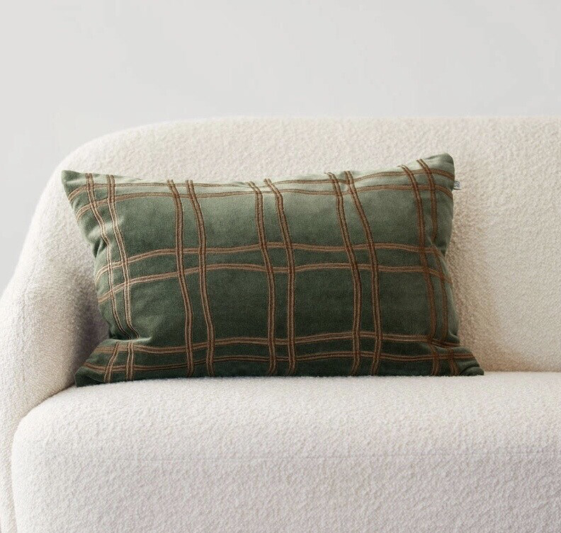 Velvet Tattersall kussenhoes