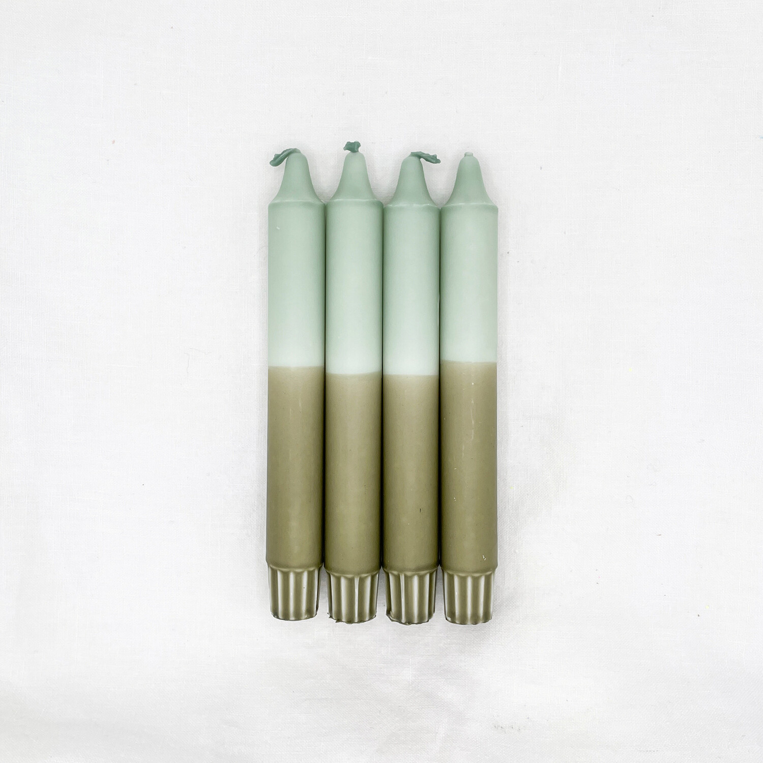 Dip Dye kaarsen MingMing (set van 4), Kleuren: Eucalyptus x Martini Olive
