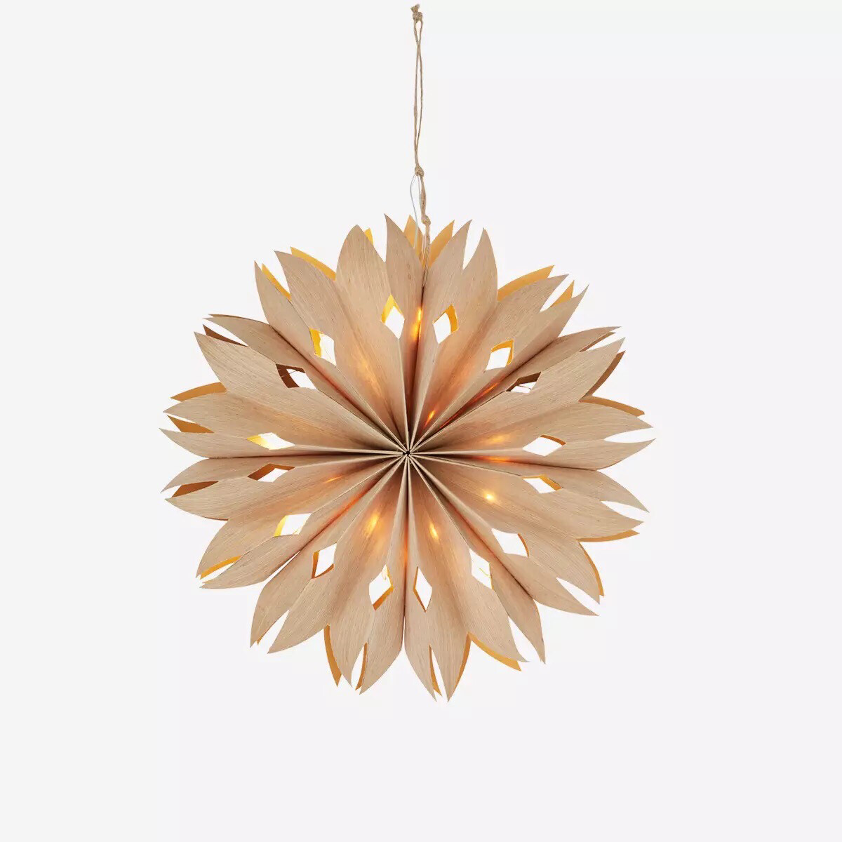 Papieren ster met lichtjes