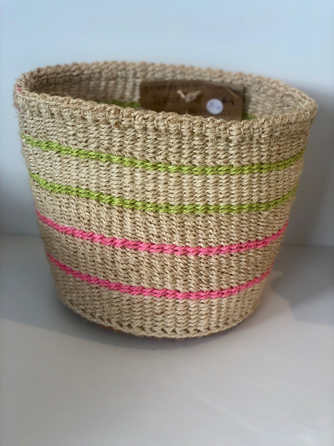 Sisalmanden Multicolor, Grootte: S groen/roze
