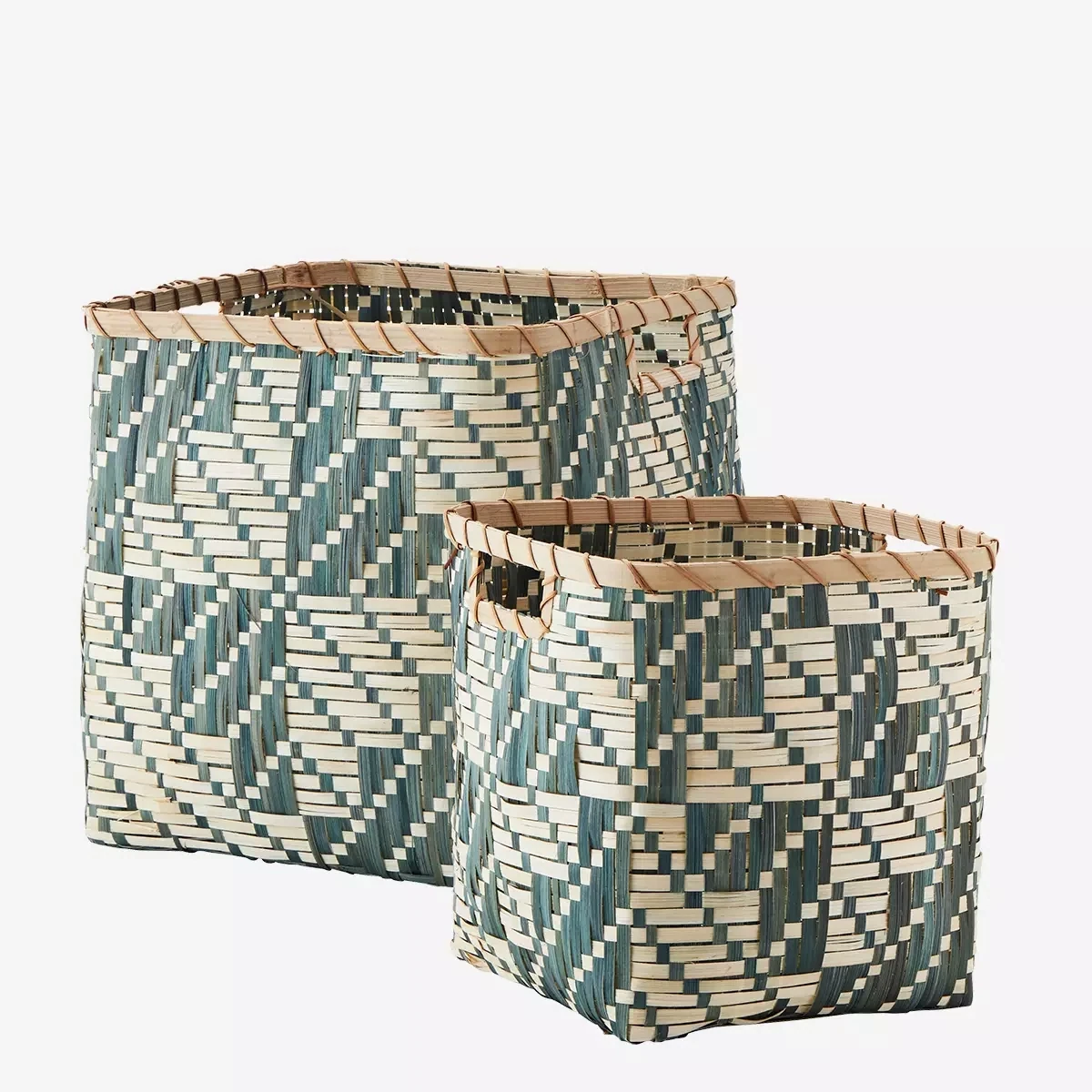 Vierkante Bamboo mand - 2 maten