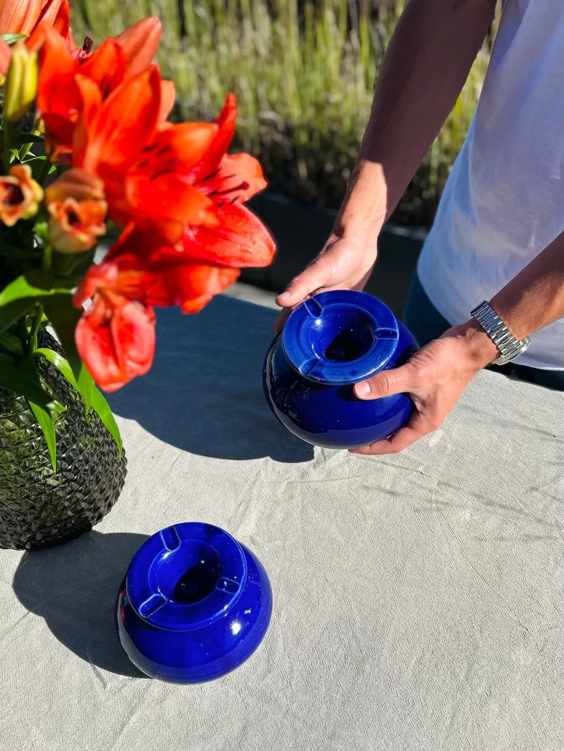 Asbak XL, kleur: Blauw
