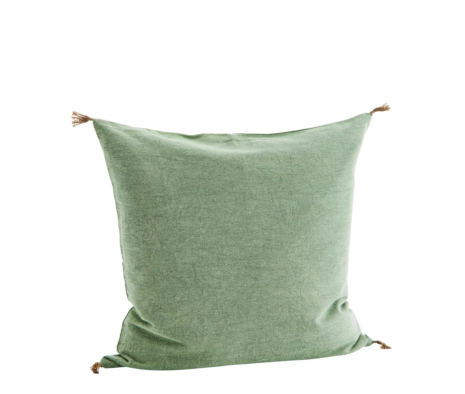 kussenhoes met kwastjes, kleuren: mosgroen