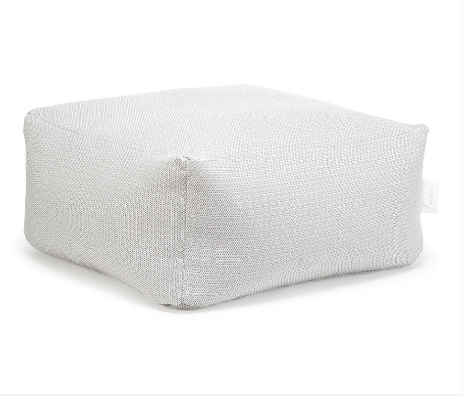 Outdoor Lounge Square Pouf Boho, Kleur: wit