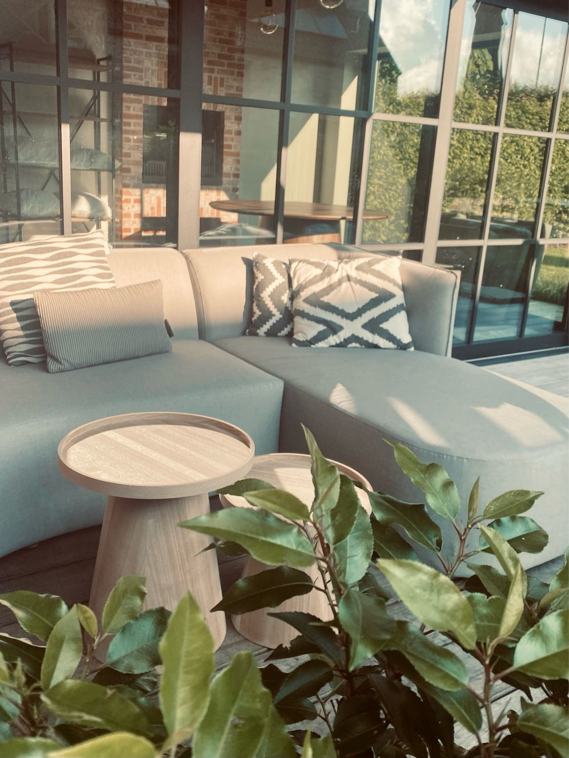 Loungebank organisch zand outdoor