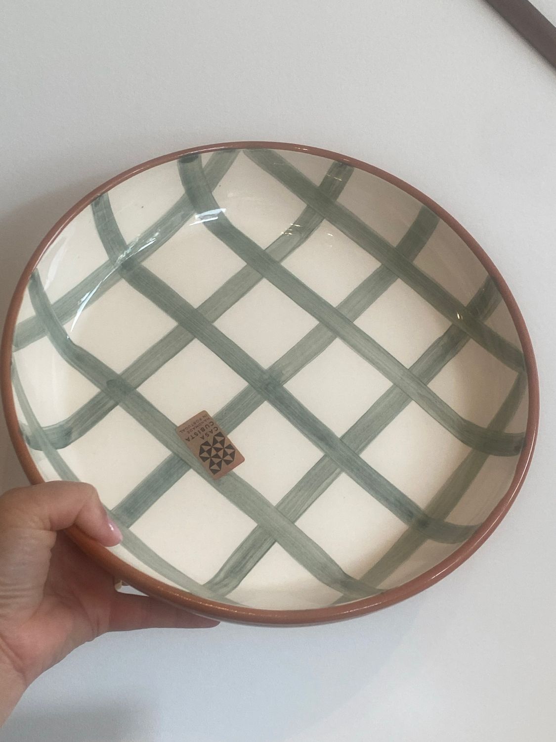 Bowl Grid Sage Green - Ø28cm