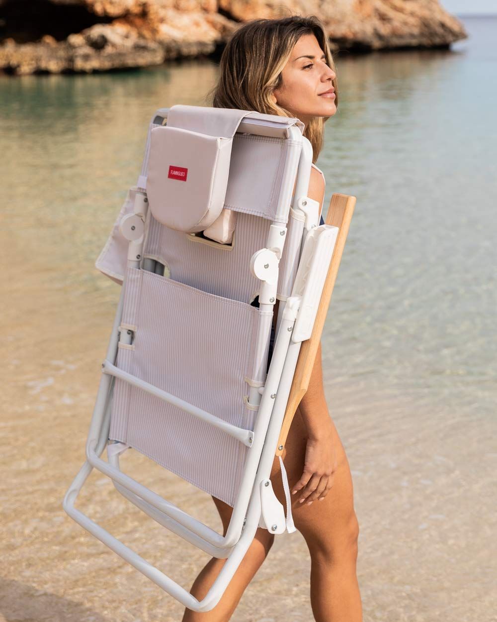 strandzetel beige gestreept