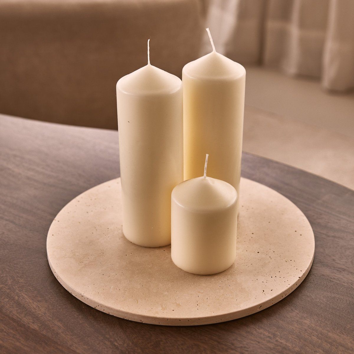 Dienblad rond travertin