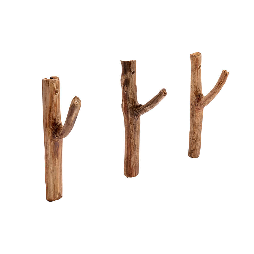 Houten handdoekhangers (set van 3)