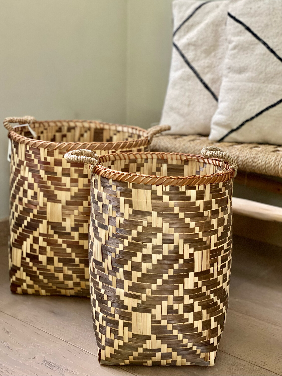 Bamboo mand bruin - 2 maten