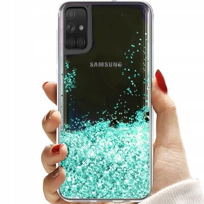 Silikon Case Schwimmende Glitzer für Samsung A71 Handy Schutz Cover