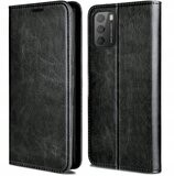 Leder Handy Tasche für Xiaomi Redmi 9T Schutzhülle Etui, Farbe: Schwarz