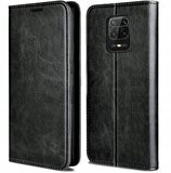 Leder Handy Tasche für Xiaomi Redmi Note 9s Schutzhülle Etui, Farbe: Schwarz