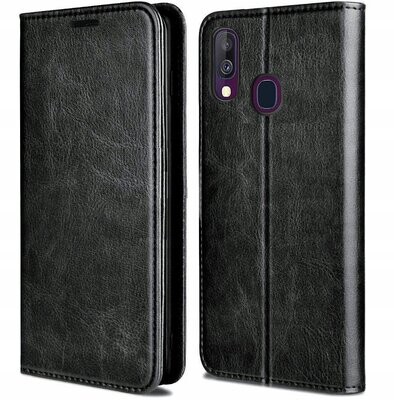 Leder Handy Tasche für Samsung A40 Schutzhülle Etui