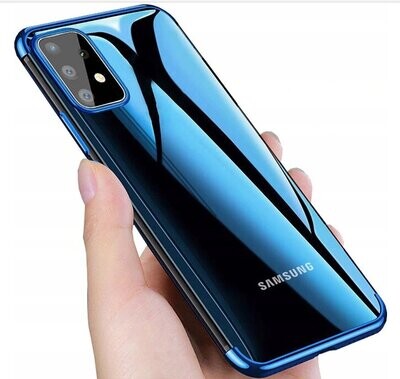 Samsung A32 5G Silikon Hülle Glanz Rand Handy Cover Schutz Case Clear