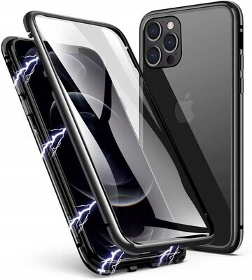 iPhone 12 PRO MAX (6,7“) Dual Glass Magnetic Case Handy Hülle 360 Bumper Schutz