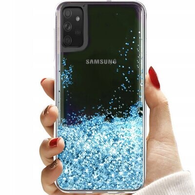 Samsung A72 Silikon Case Schwimmende Glitzer Handy Schutz Cover