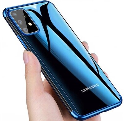 Silikon Hülle für Samsung A13 4G Glanz Rand Handy Cover Schutz Case Clear