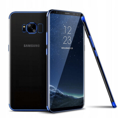 Silikon Hülle für Samsung S8 Glanz Rand Handy Cover Schutz Case Clear