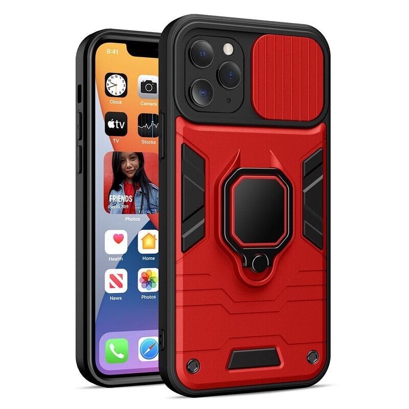 Outdoor Handyhülle mit Kameraschutz für iPhone 14 Plus (6,7") Panzer Case Rot