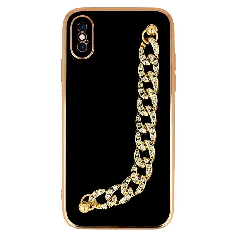 Luxus Cover Case für iPhone X / XS (5,8") Schutzhülle Muster 4 Schwarz