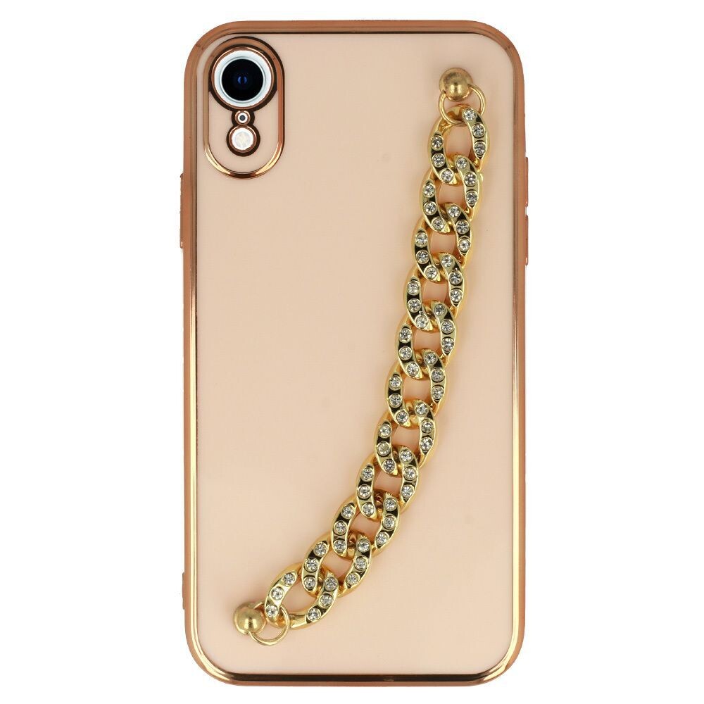 Luxus Cover Case für iPhone XR (6,1“) Schutzhülle Muster 4 Hellrosa