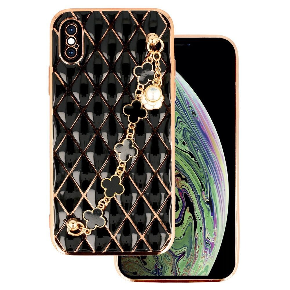 Luxus Cover Case für iPhone X / XS (5,8") Schutzhülle Muster 5 Schwarz