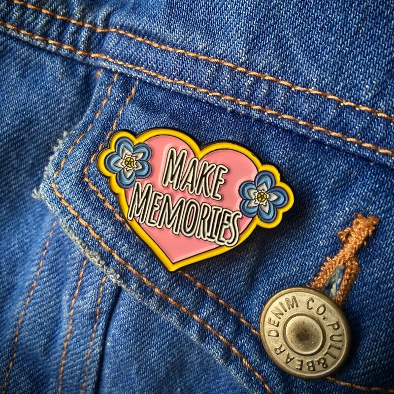 &#39;Make Memories&#39; Enamel Pin Badge