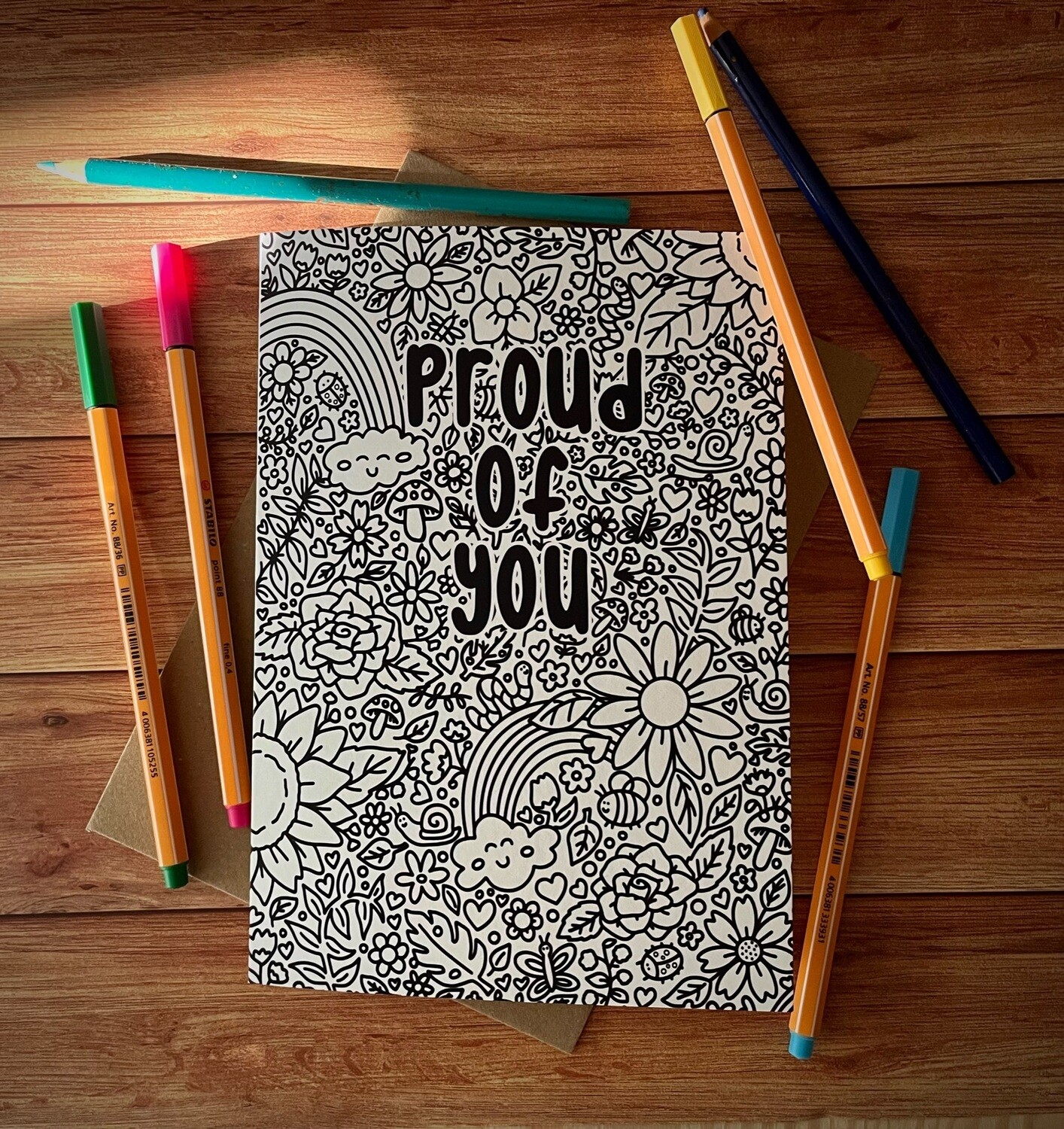&#39;Proud of you&#39; Colour Me In Card