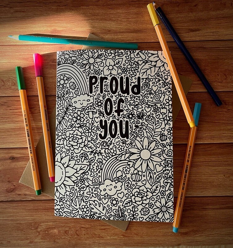 &#39;Proud of you&#39; Colour Me In Card